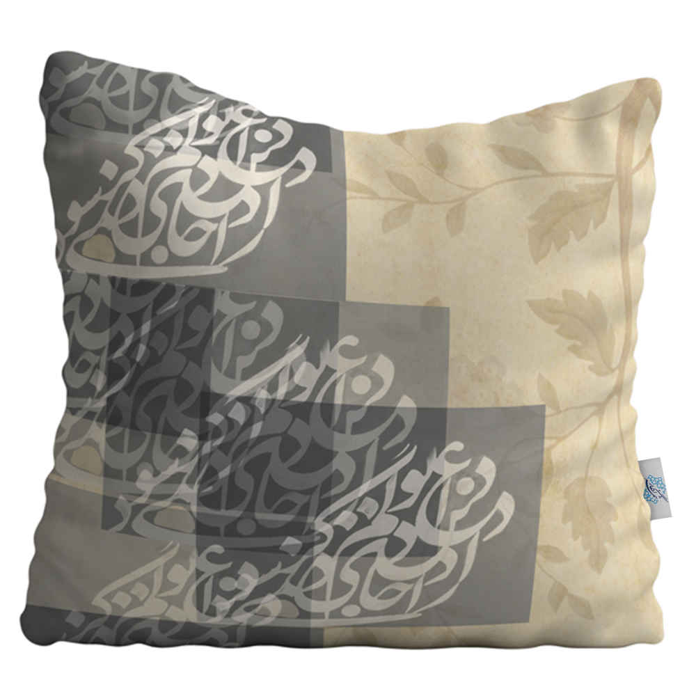 Main image of 波斯天鹅绒靠垫套 – 书法设计（2件套）