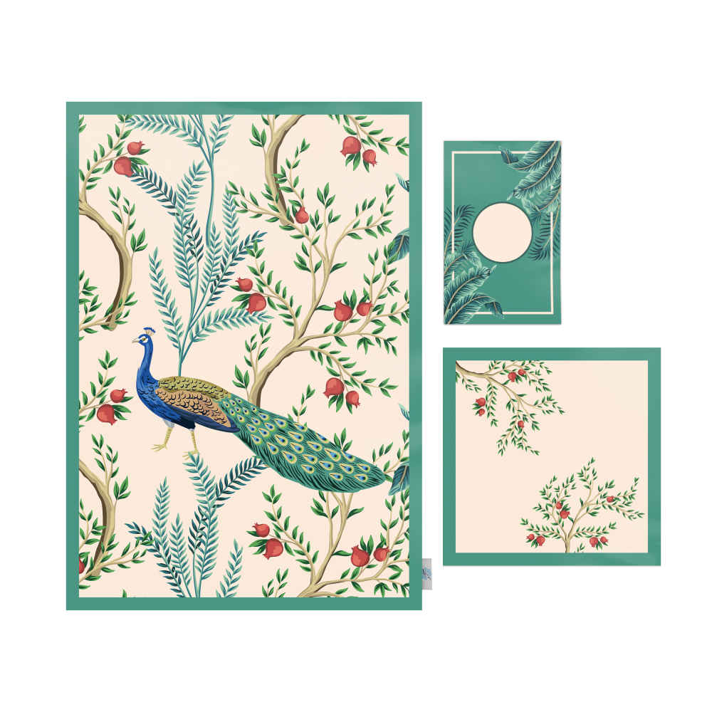 伊斯兰祈祷毯 天鹅绒 Sajadah 轻便款 – 鸟与花卉设计