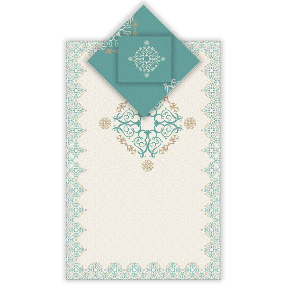 Main image of 伊斯兰祈祷毯 天鹅绒 Sajadah 轻便款 – 白色