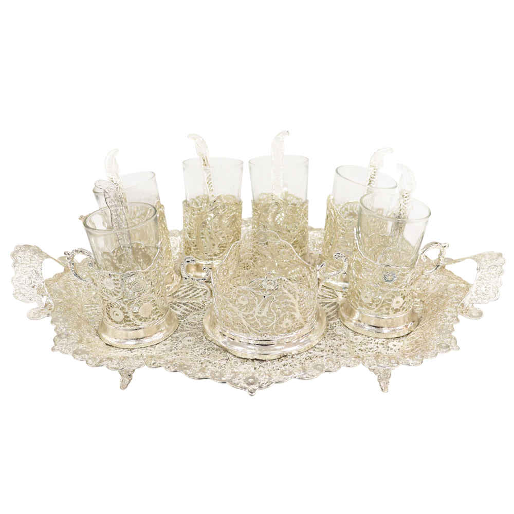 手工波斯金银丝茶具咖啡具——镀银 Nafas（呼吸）