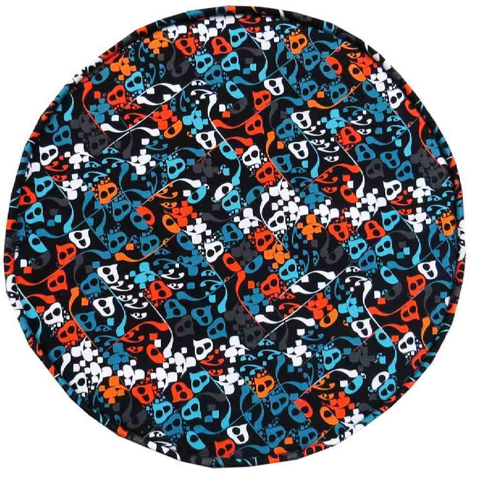 传统波斯脚凳 木质脚架 天鹅绒面料 蓝色款