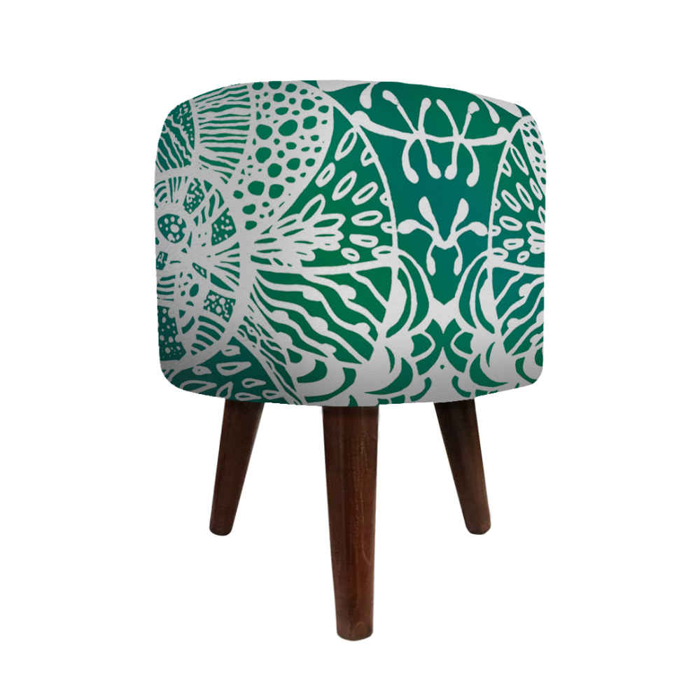 Main image of 奢华天鹅绒脚凳 木质脚架 圆形 Sabz