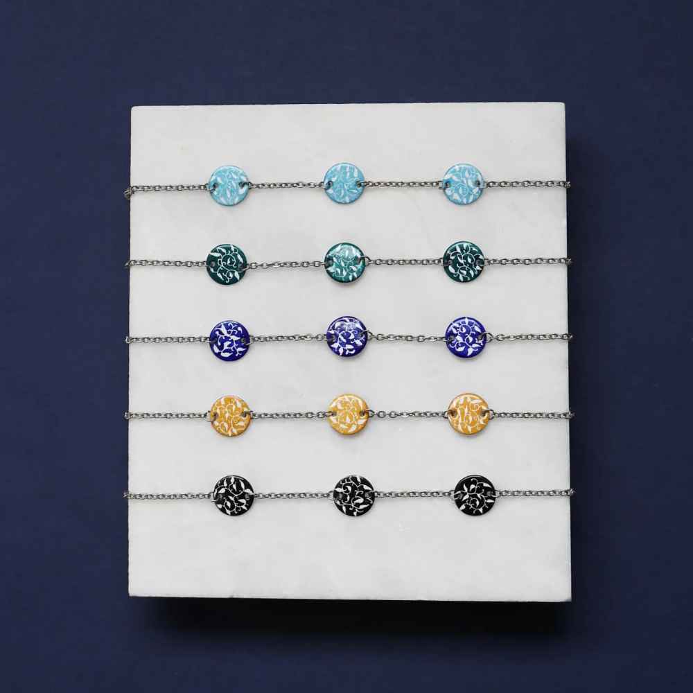 Main image of 波斯掐丝珐琅脚链，Rokh 款