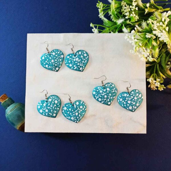 波斯手工耳环 – 掐丝珐琅艺术心形款