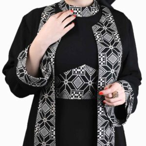 优雅穆斯林女性黑色柔软面料阿巴亚
