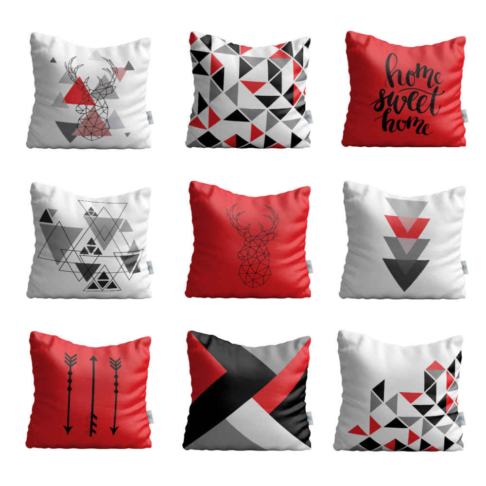 Main image of 天鹅绒靠垫套装 – 鹿图案设计（9件套）