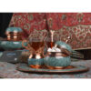 Thumbnail 2: 手工波斯铜制茶咖具套装 – 镶嵌绿松石 Farima 款