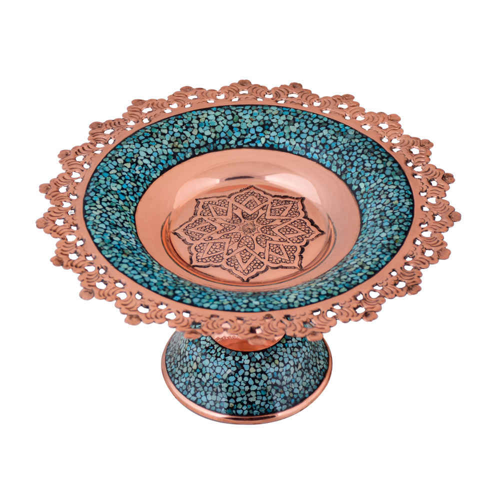 高脚镶嵌绿松石糖果盘 款式 Rima