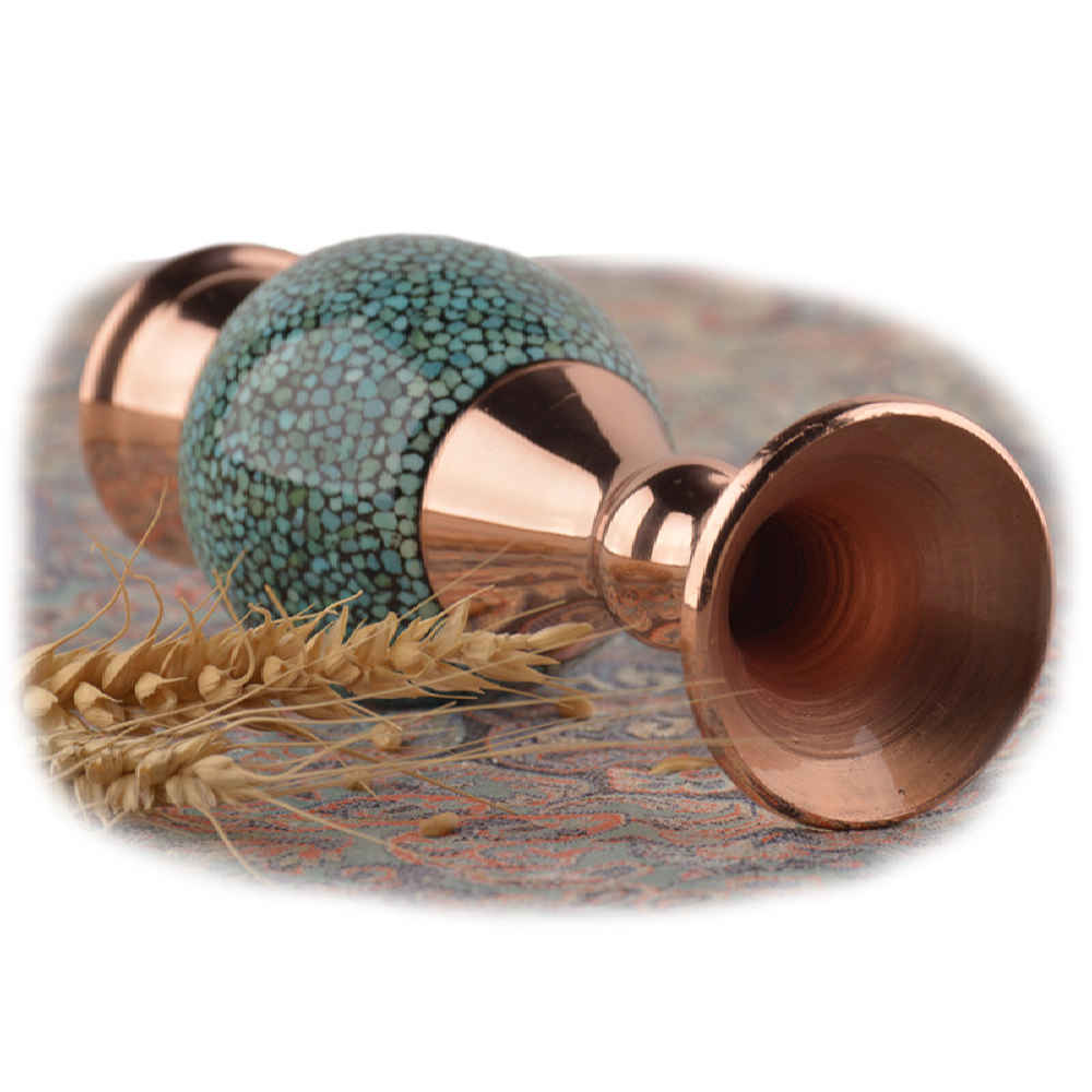 手工波斯镶嵌绿松石铜装饰花瓶 Setareh