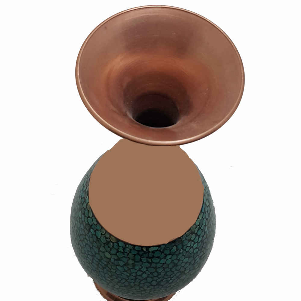 手工波斯镶嵌绿松石铜装饰花瓶 Sina