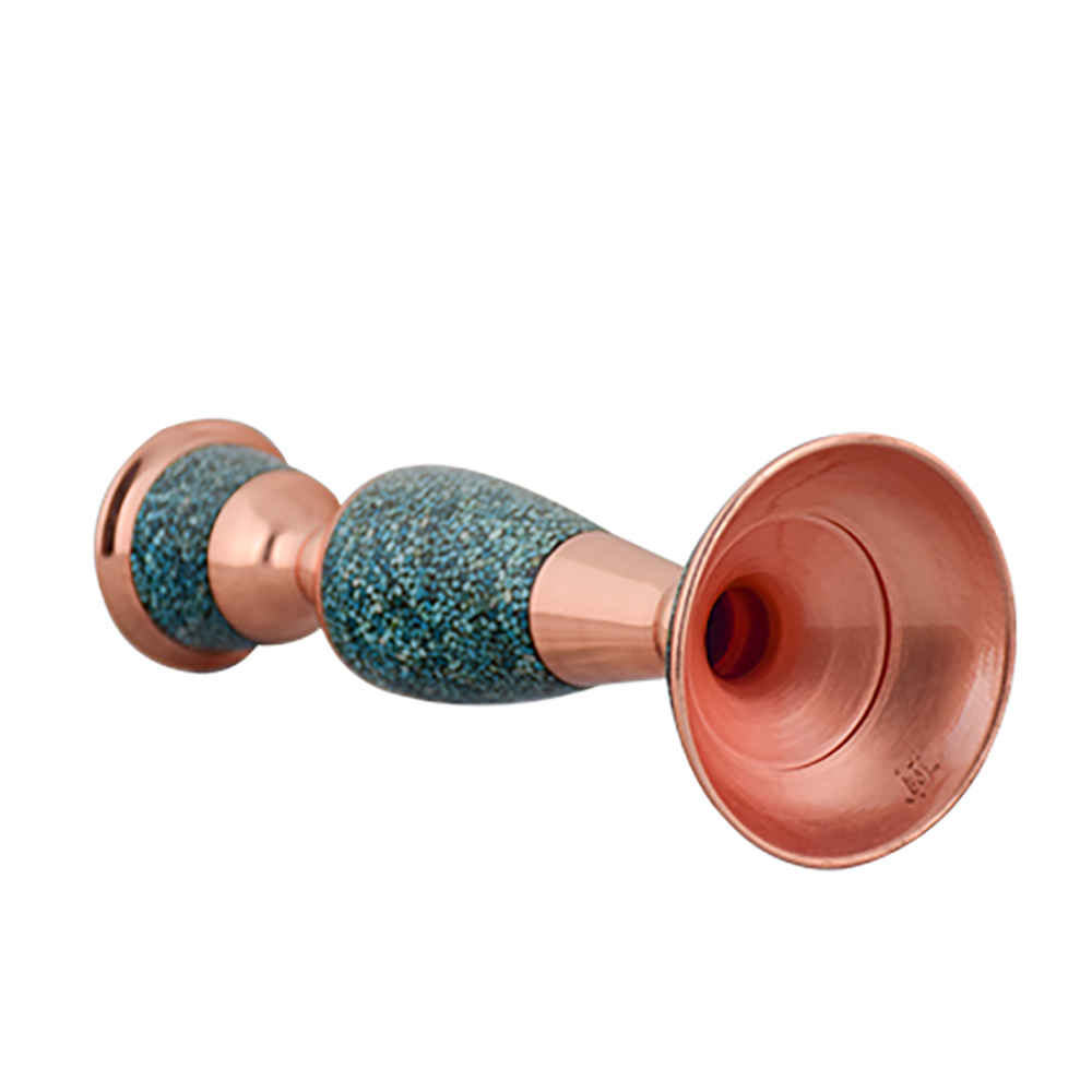 手工波斯铜烛台 – 镶嵌绿松石设计 – Sahra