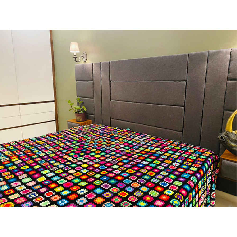 Main image of 棉质钩针床罩 – 阿富汗风格彩色床毯 – Armita款