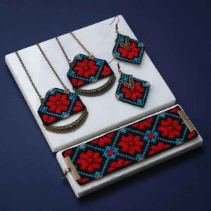 波斯刺绣项链、手链与耳环套装 款式：Hasti