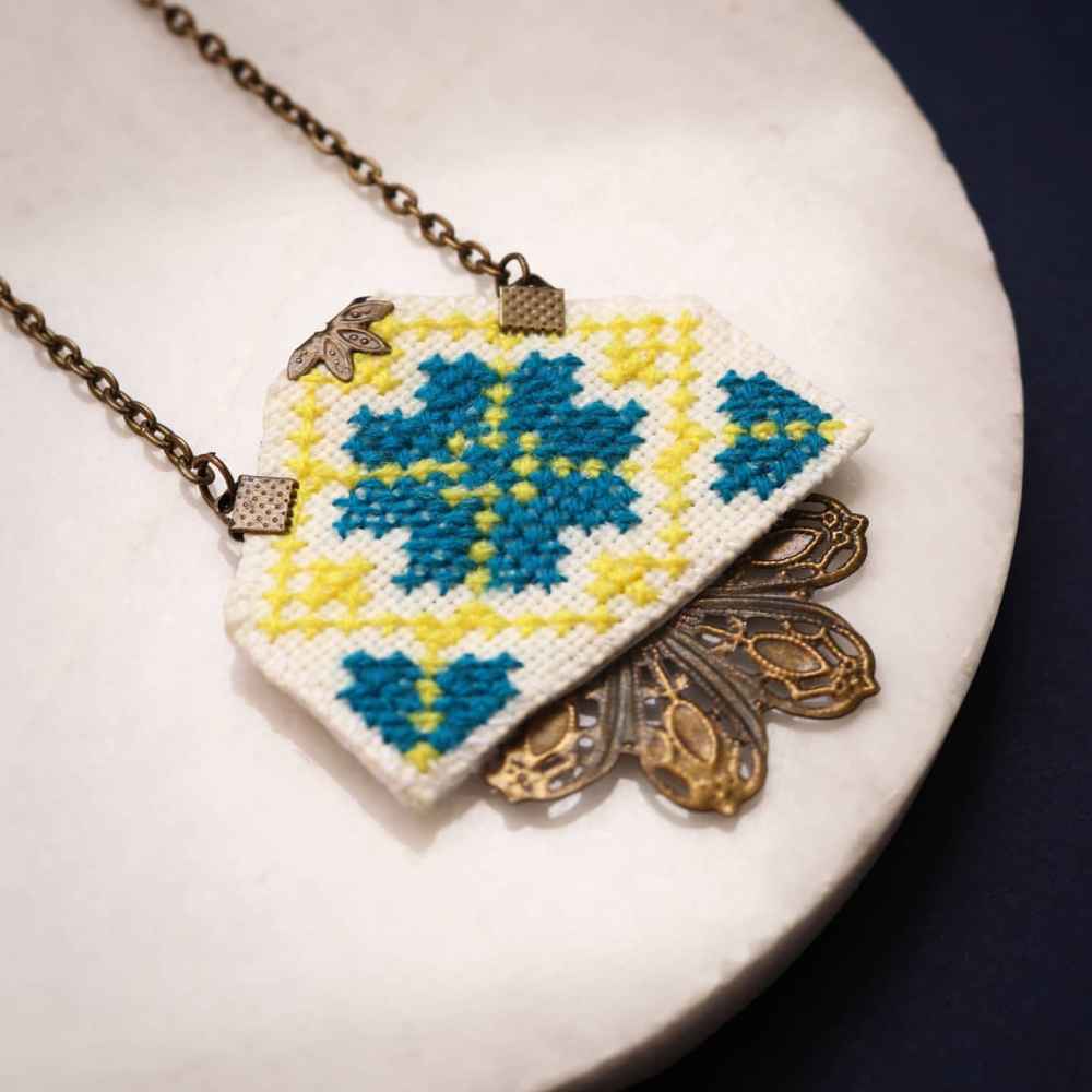 波斯刺绣项链、手链与耳环套装 款式：Lemon