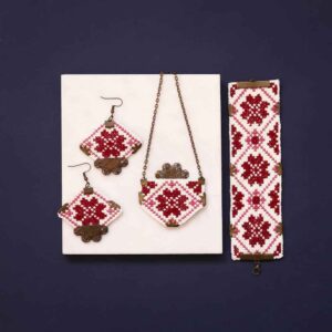 波斯刺绣项链、手链与耳环套装 款式：Taraneh