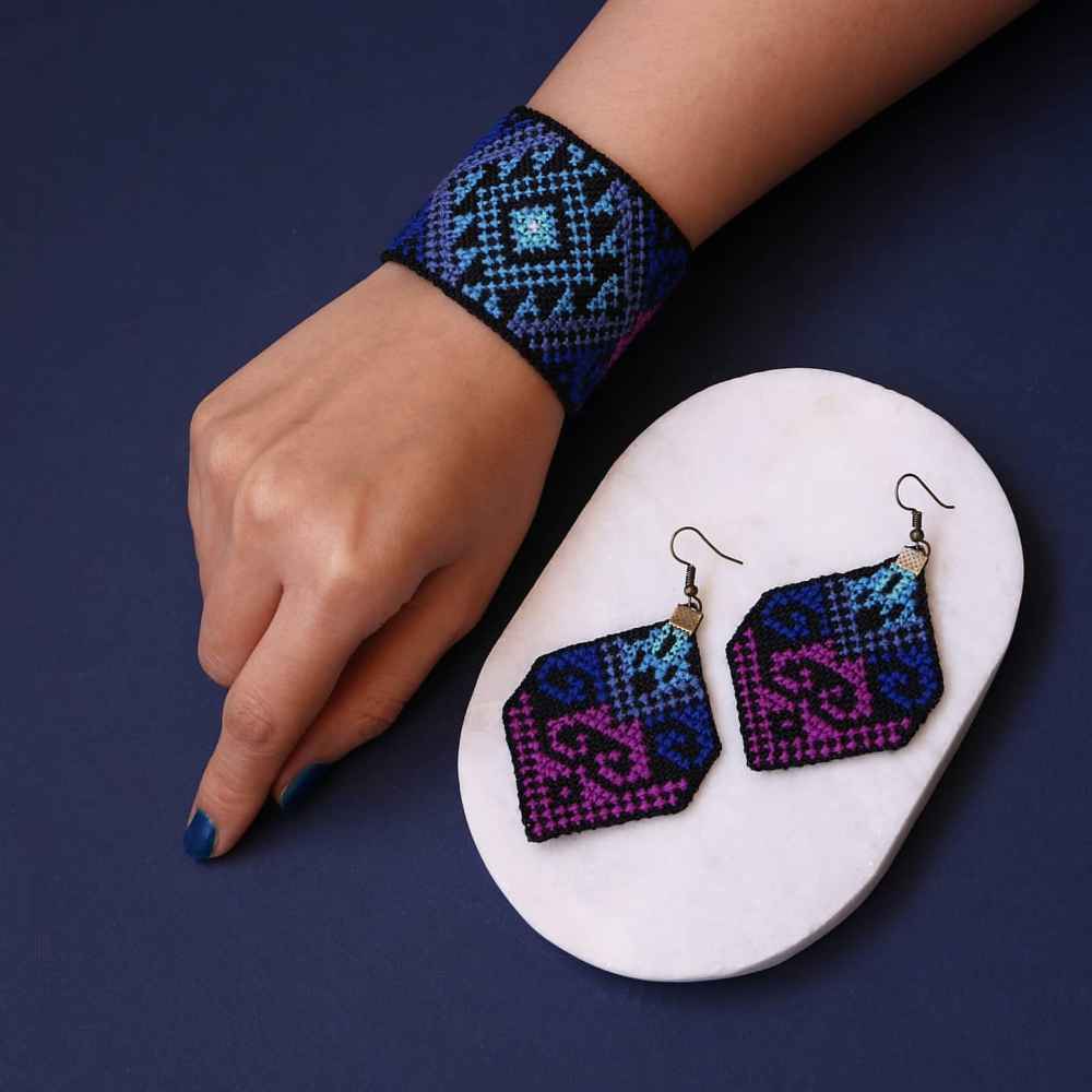 波斯刺绣项链、手链与耳环套装 款式:Vania