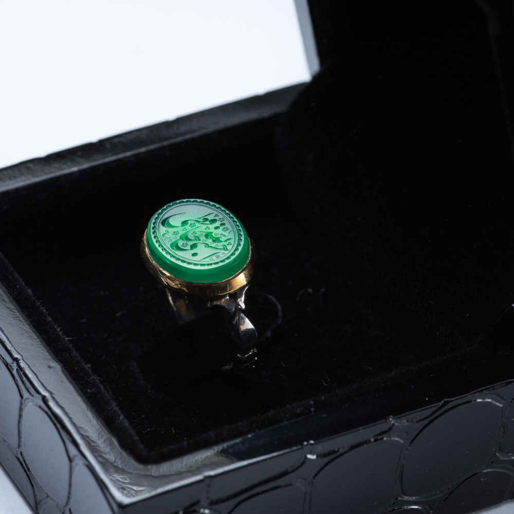 伊斯兰也门红玛瑙银戒指 男款 – Hasbi Allah