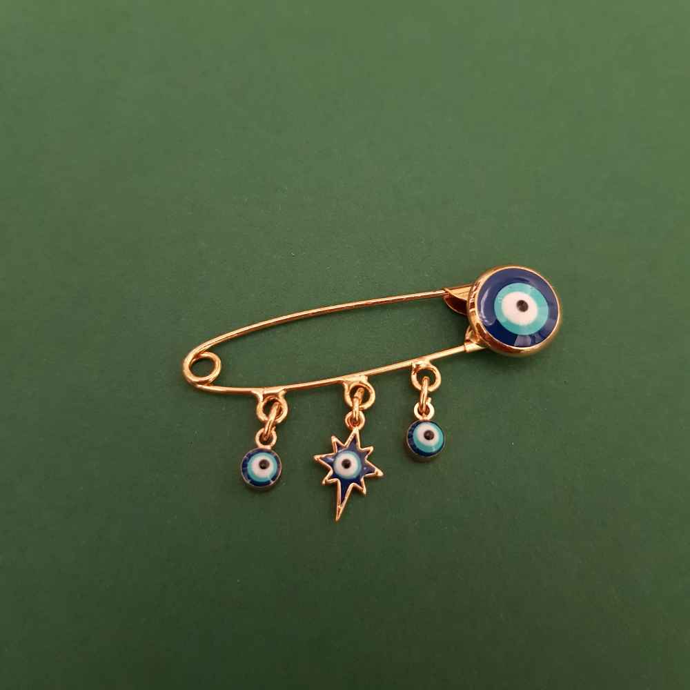 Main image of 邪眼安全别针胸针 – 时尚保护配饰