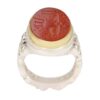 伊斯兰也门红玛瑙银戒指 男款 – Alhamd Ollah