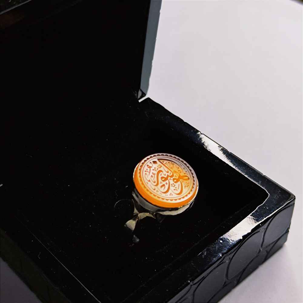 伊斯兰也门红玛瑙银戒指 男款 – Hoval Nur