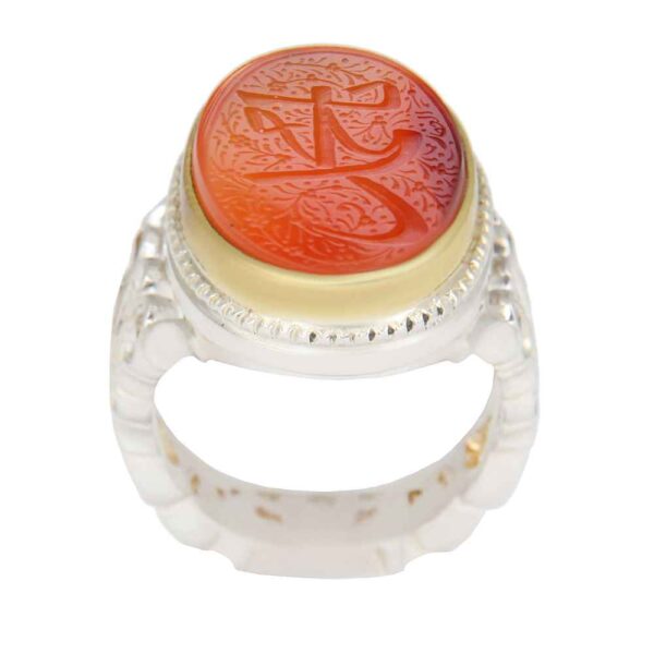 伊斯兰也门红玛瑙银戒指 男款 – Mohammad