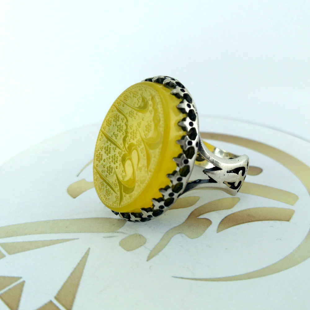 伊斯兰也门红玛瑙银戒指 男款 – Seyed Alshohada