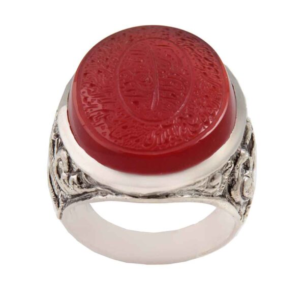 伊斯兰也门红玛瑙银戒指 男款 – Varesin