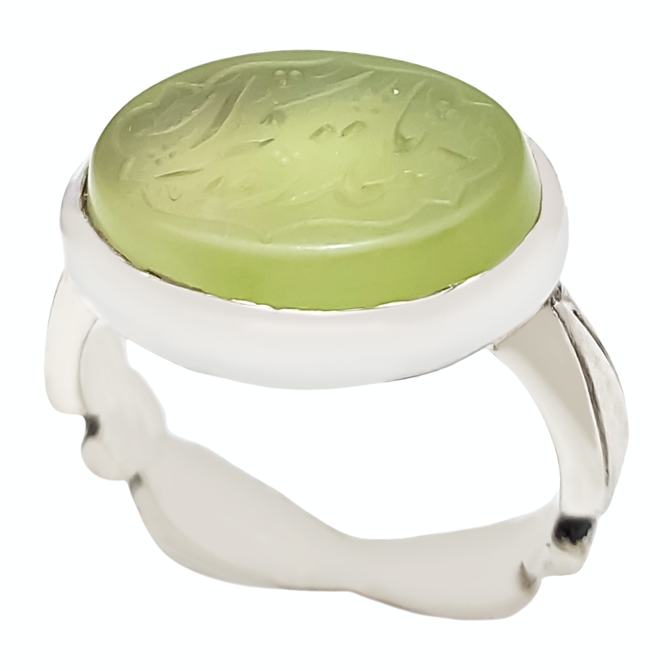 伊斯兰也门红玛瑙银戒指 男款 – Ya Heidar Karar