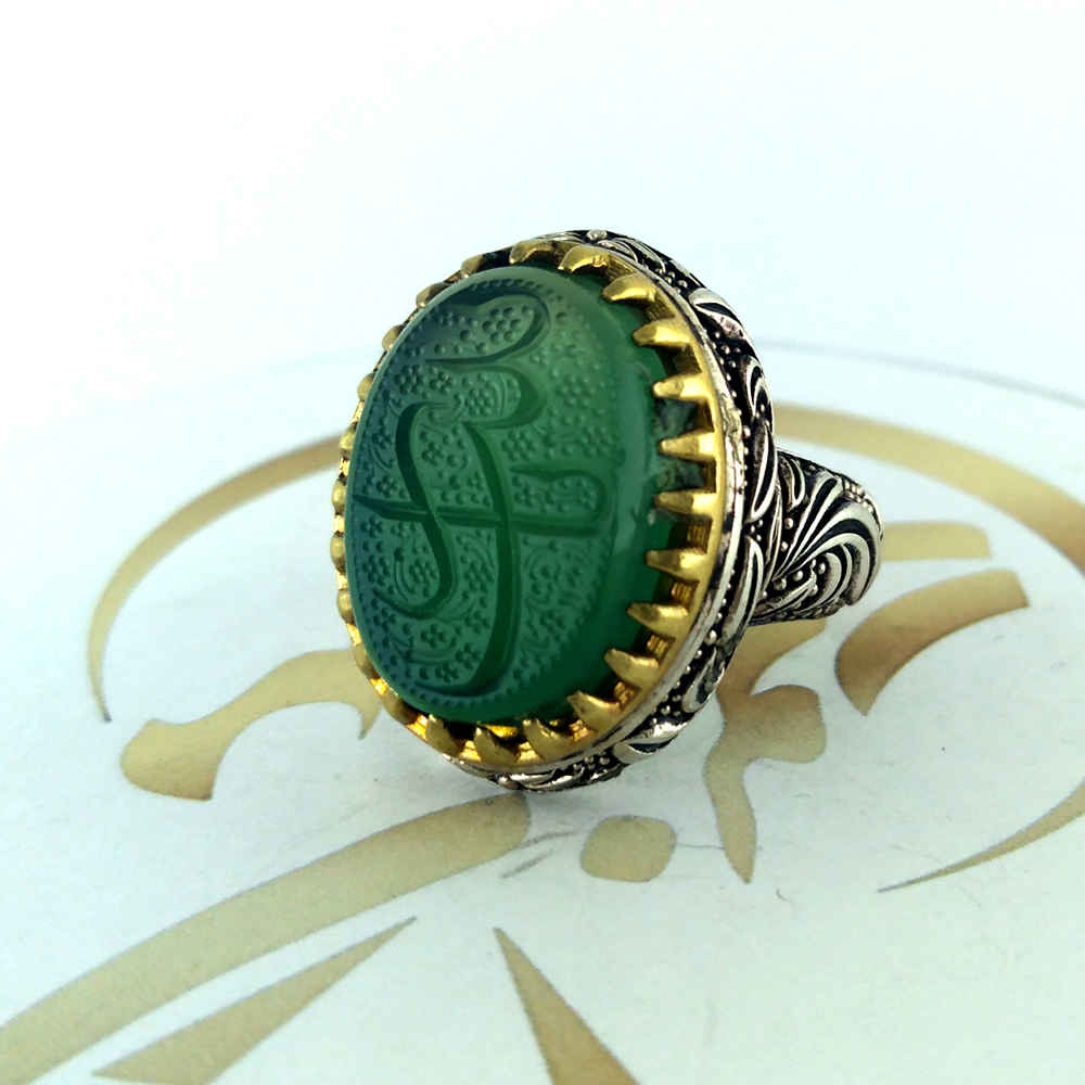 伊斯兰也门红玛瑙银戒指 男款 – Ya Zeynab