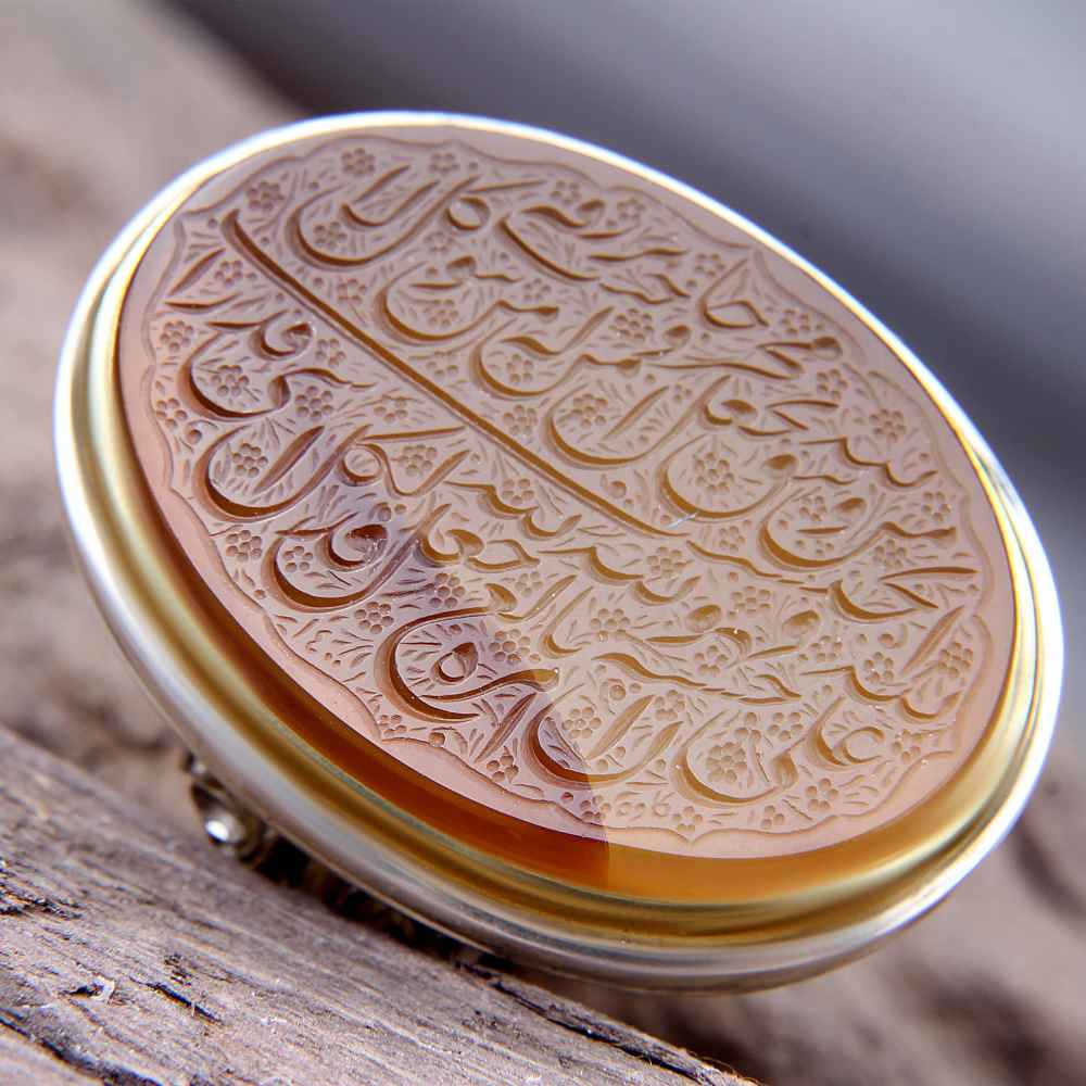 伊斯兰也门红玛瑙银戒指 男款 – Ayeh