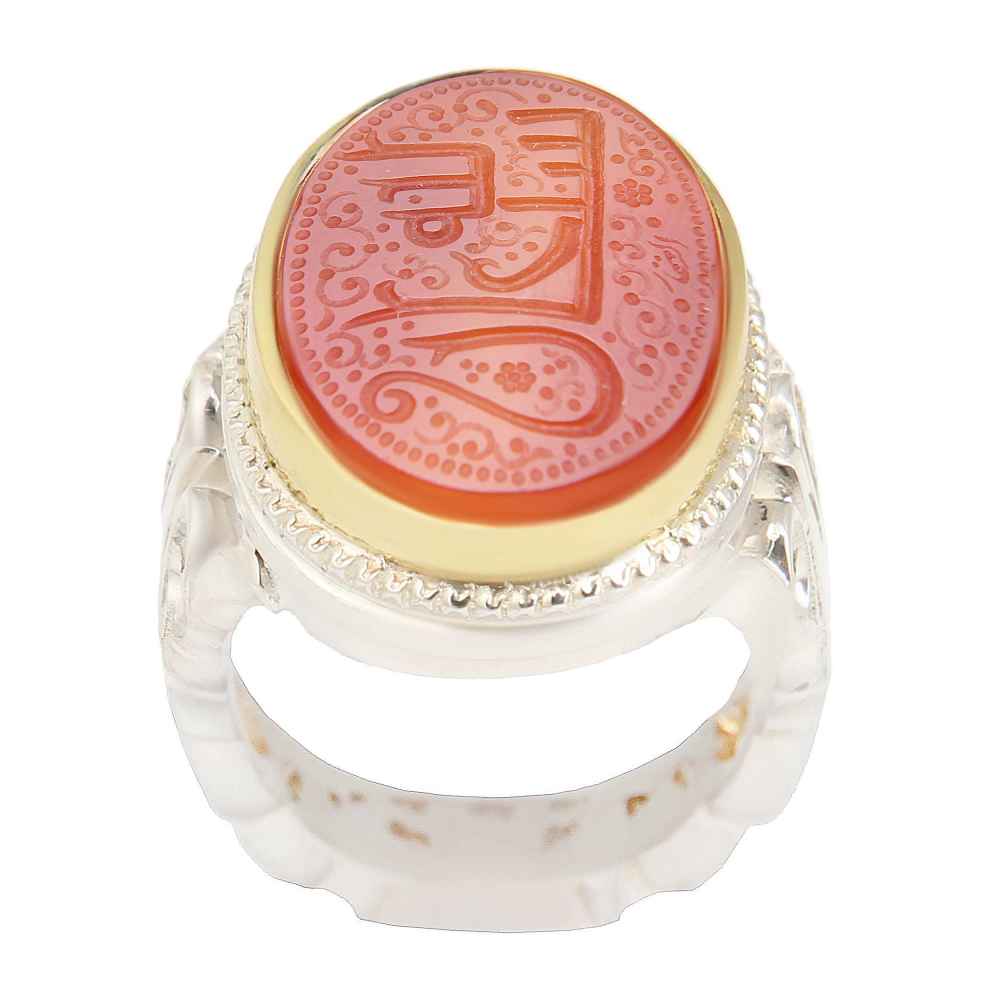 Main image of 伊斯兰也门红玛瑙银戒指 男款 – Sobhan Ollah