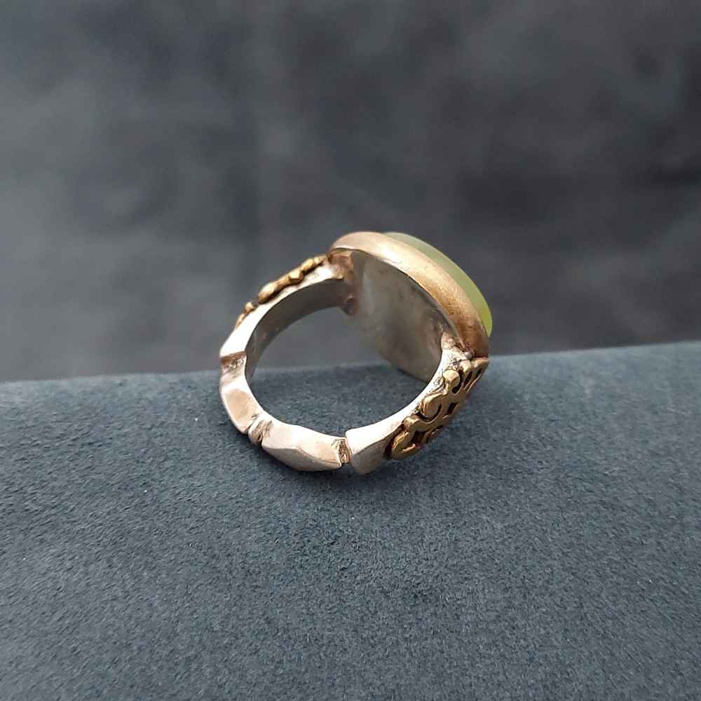 伊斯兰也门红玛瑙银戒指 男款 – Ya Ali