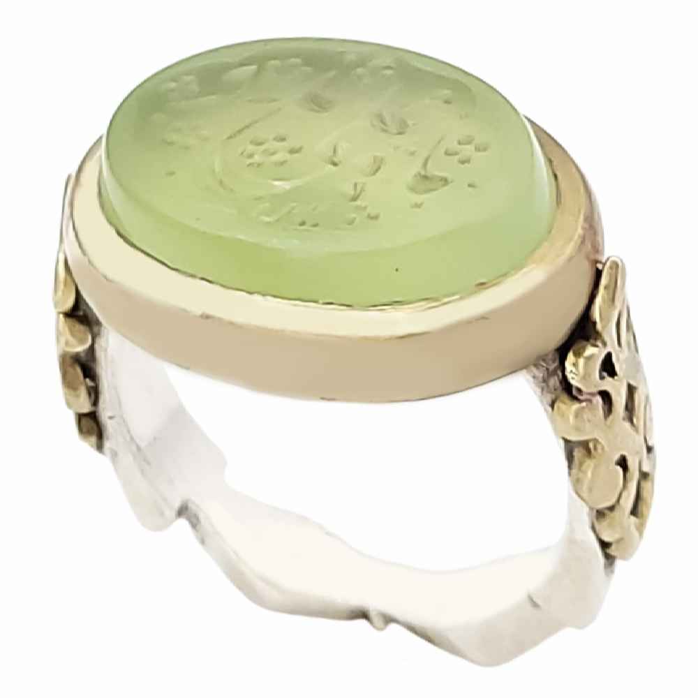 Main image of 伊斯兰也门红玛瑙银戒指 男款 – Ya Ali