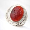 Thumbnail 2: 伊斯兰也门红玛瑙银戒指 男款 – Ya Hussain