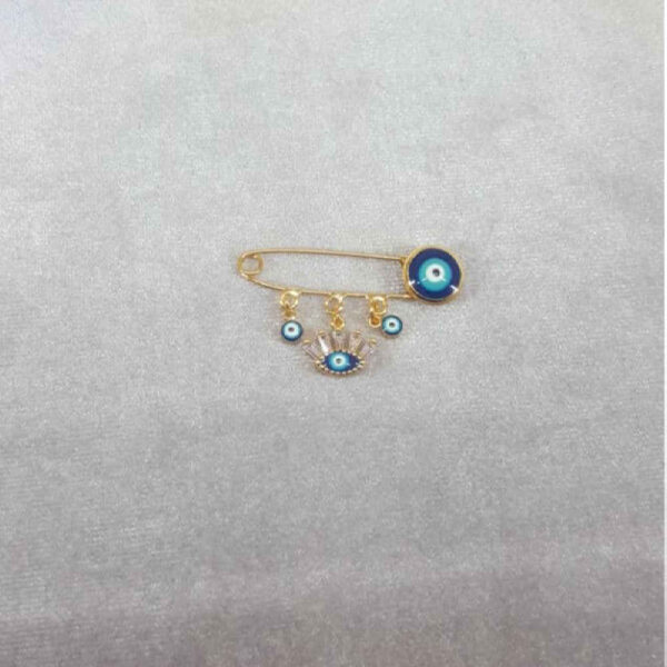 邪眼安全别针胸针 – 时尚保护配饰