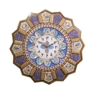手工波斯木质壁挂时钟 – 镶嵌工艺艺术，Asieh
