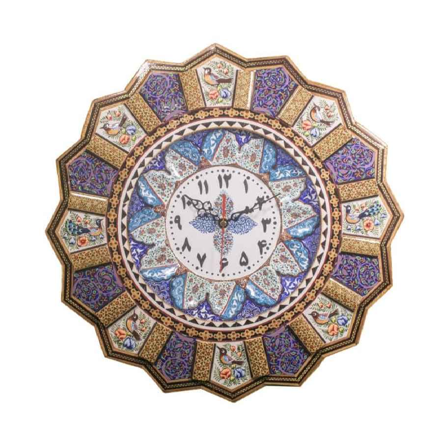 Main image of 手工波斯木质壁挂时钟 – 镶嵌工艺艺术，Asieh