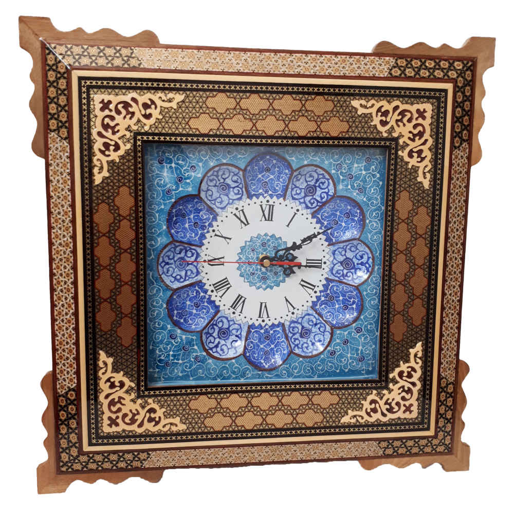 Main image of 手工波斯木质壁挂时钟 – 镶嵌工艺艺术，Bina