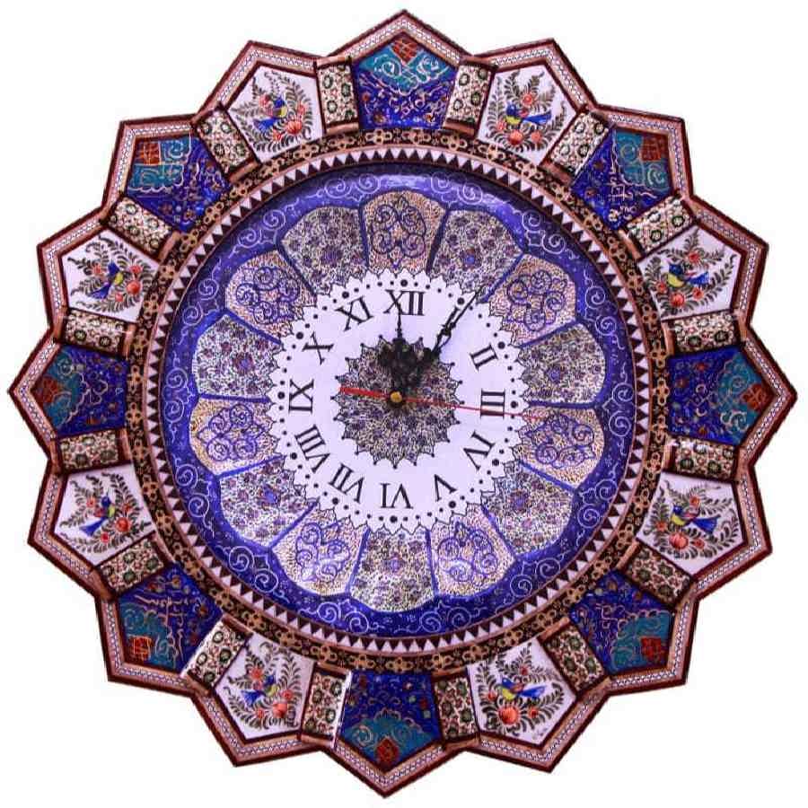 Main image of 手工波斯木质壁挂时钟 – 镶嵌工艺艺术，Elika