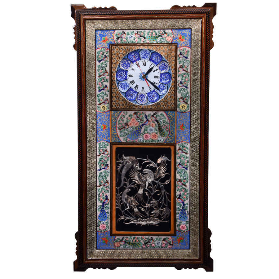 Main image of 手工波斯木质壁挂时钟 – 镶嵌工艺艺术，Golban