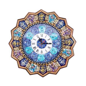 手工波斯木质壁挂时钟 – 镶嵌工艺艺术，Lona