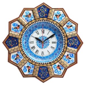 手工波斯木质壁挂时钟 – 镶嵌工艺艺术，Mahsa