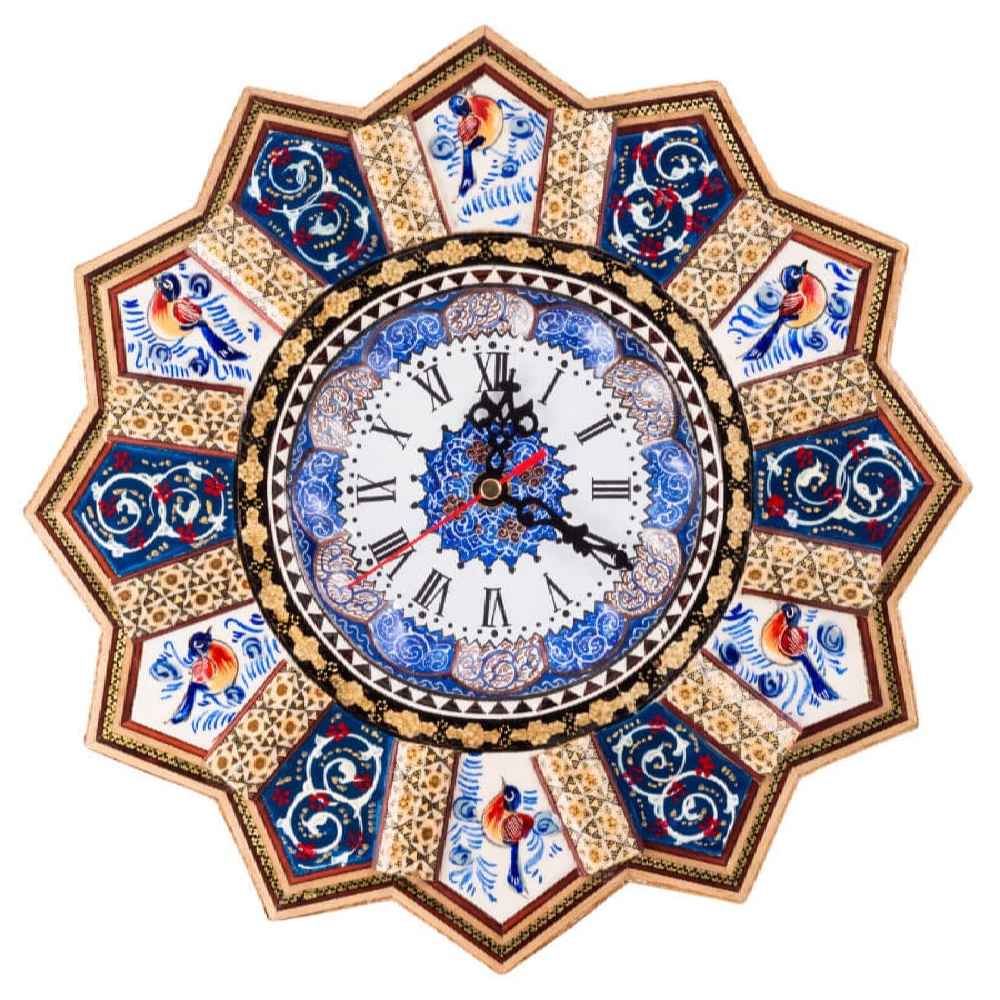 Main image of 手工波斯木质壁挂时钟 – 镶嵌工艺艺术，Nil
