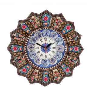 手工波斯木质壁挂时钟 – 镶嵌工艺艺术，Razieh