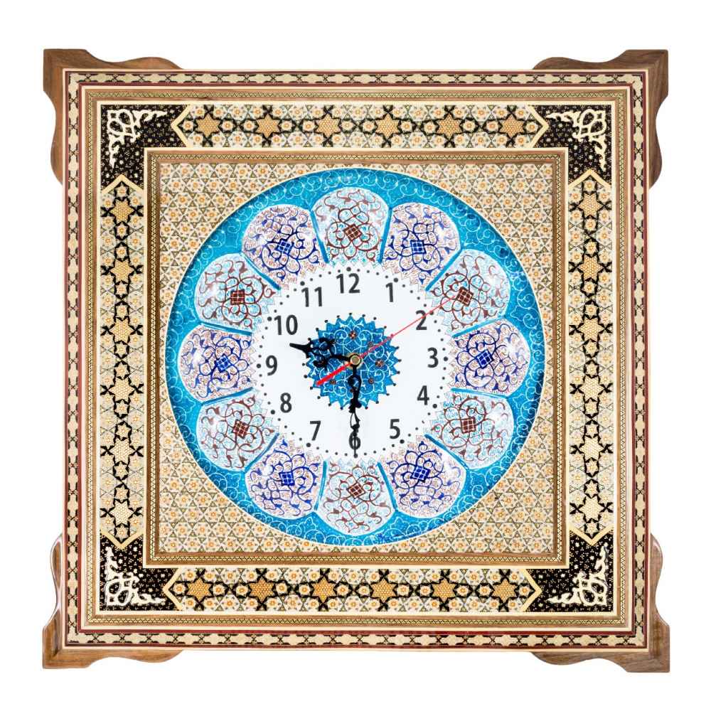 Main image of 手工波斯木质壁挂时钟 – 镶嵌工艺艺术，Zina