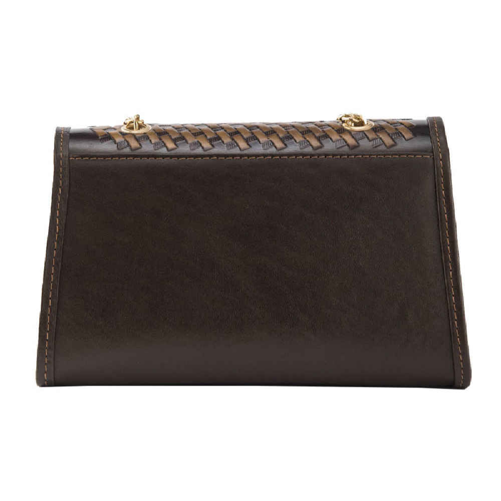 奢华手工皮革斜挎单肩包 – 花卉设计