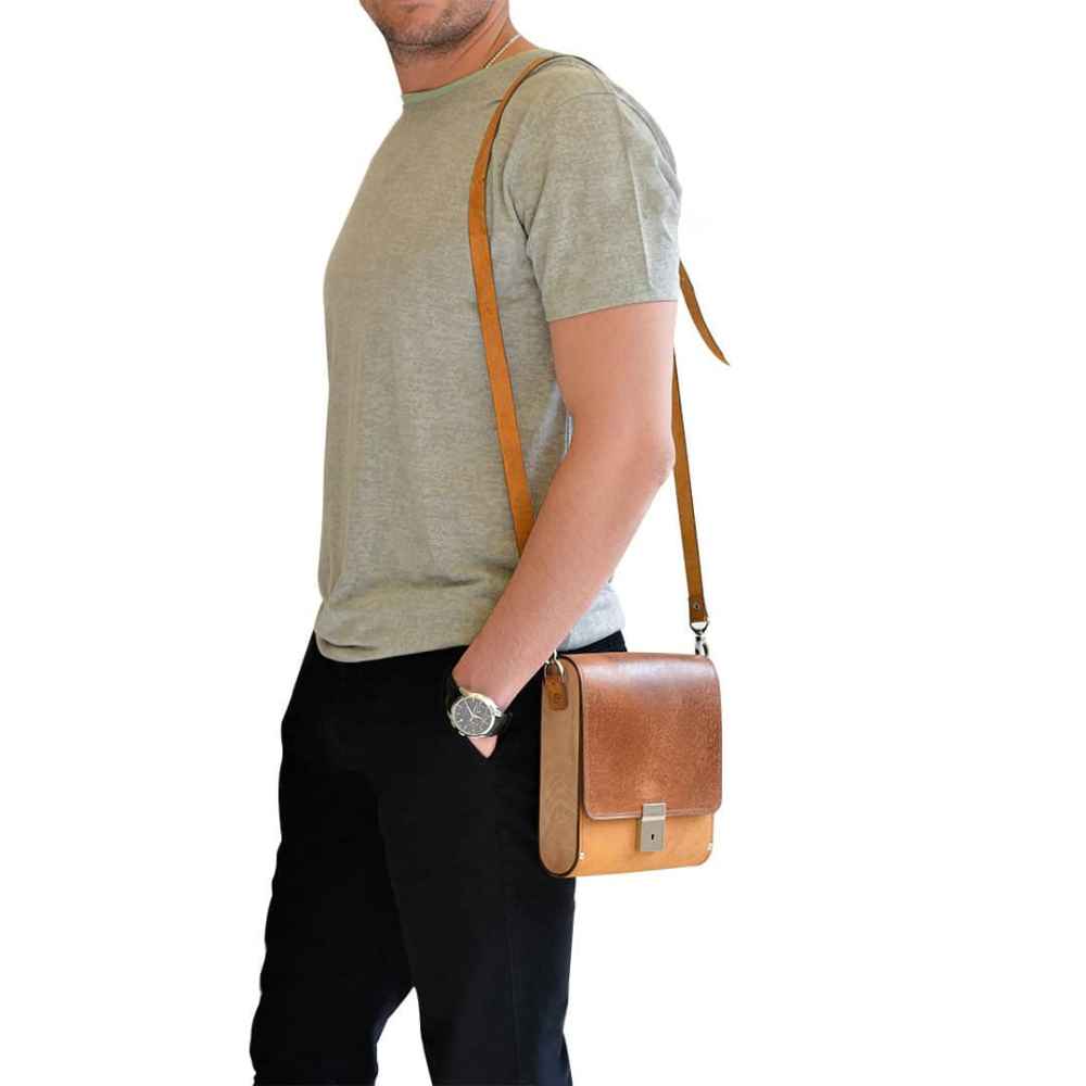 奢华手工皮革斜挎单肩包 – Mahsa 款