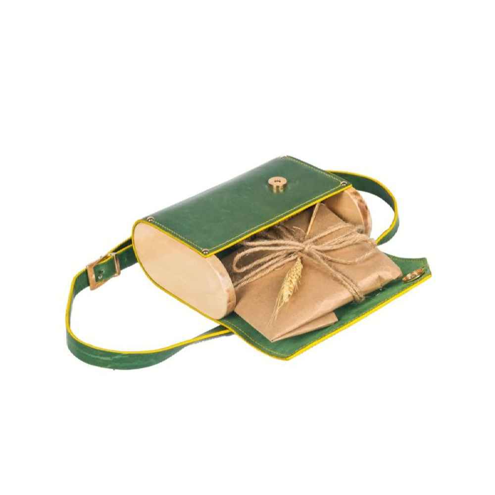 奢华手工皮革斜挎单肩包 – Olive 款