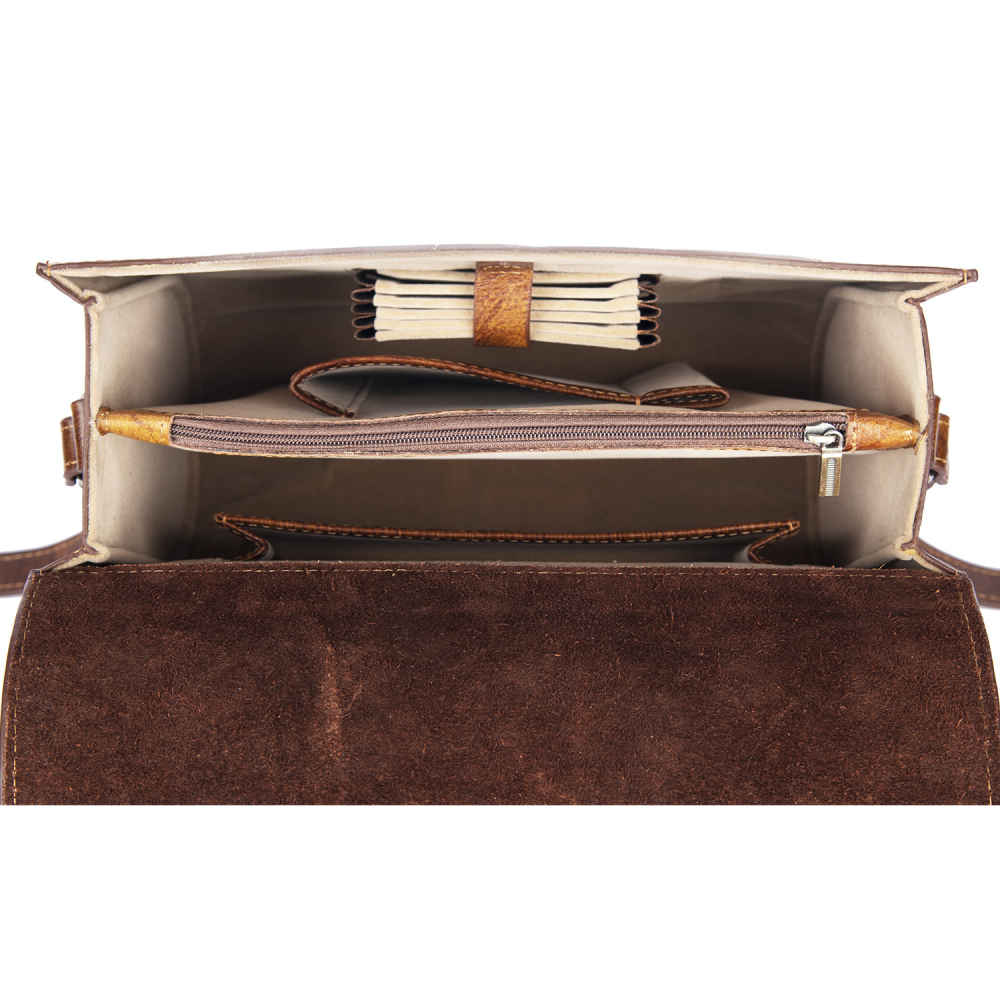 奢华手工皮革斜挎单肩包 – Tazhib 款