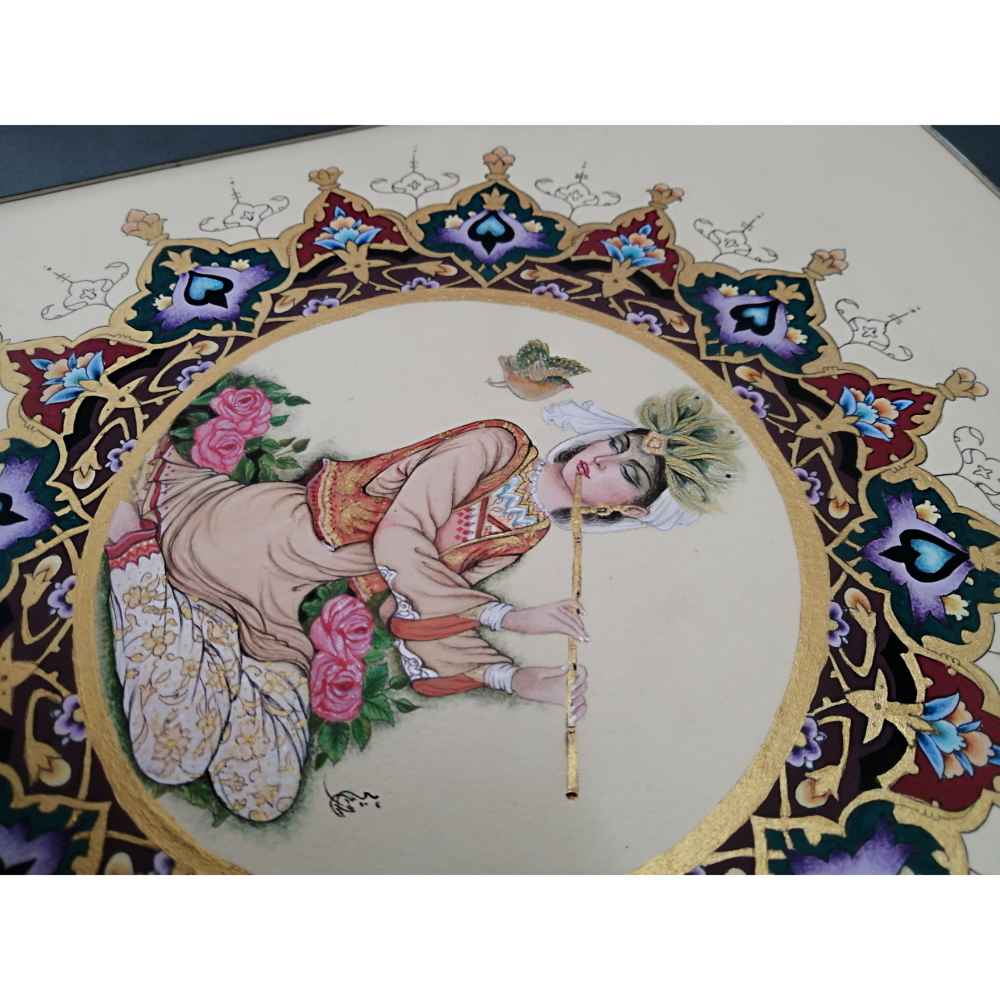 原创波斯细密画：纸板水粉画 – Mohadeseh Asari作品《Banoo》
